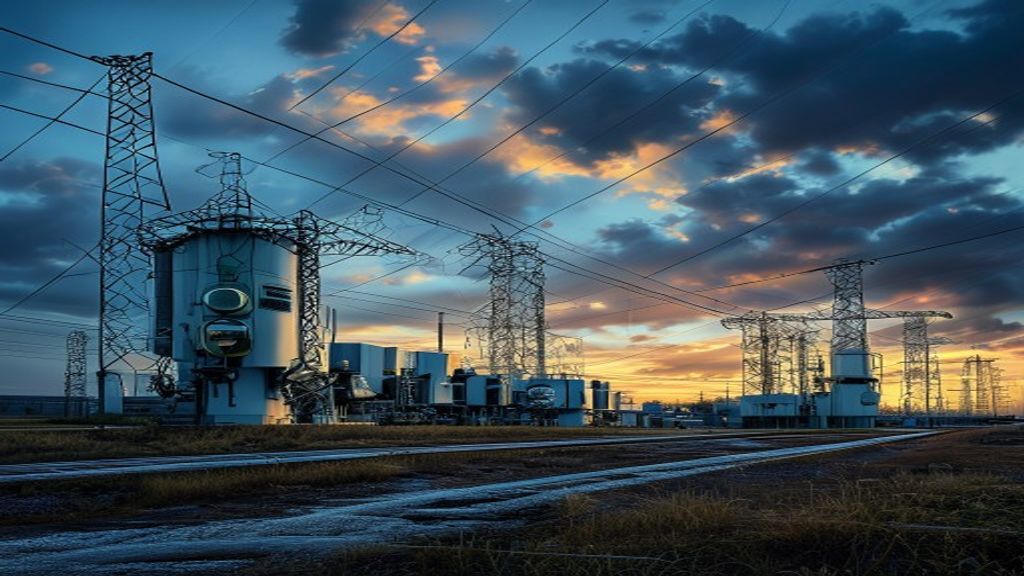 electrical substation with transformers